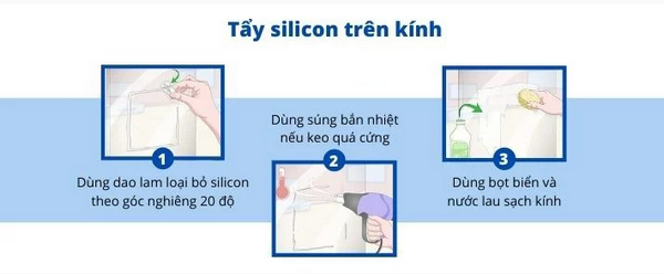 tẩy silicon trên kính